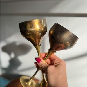 Vintage Brass Goblets
